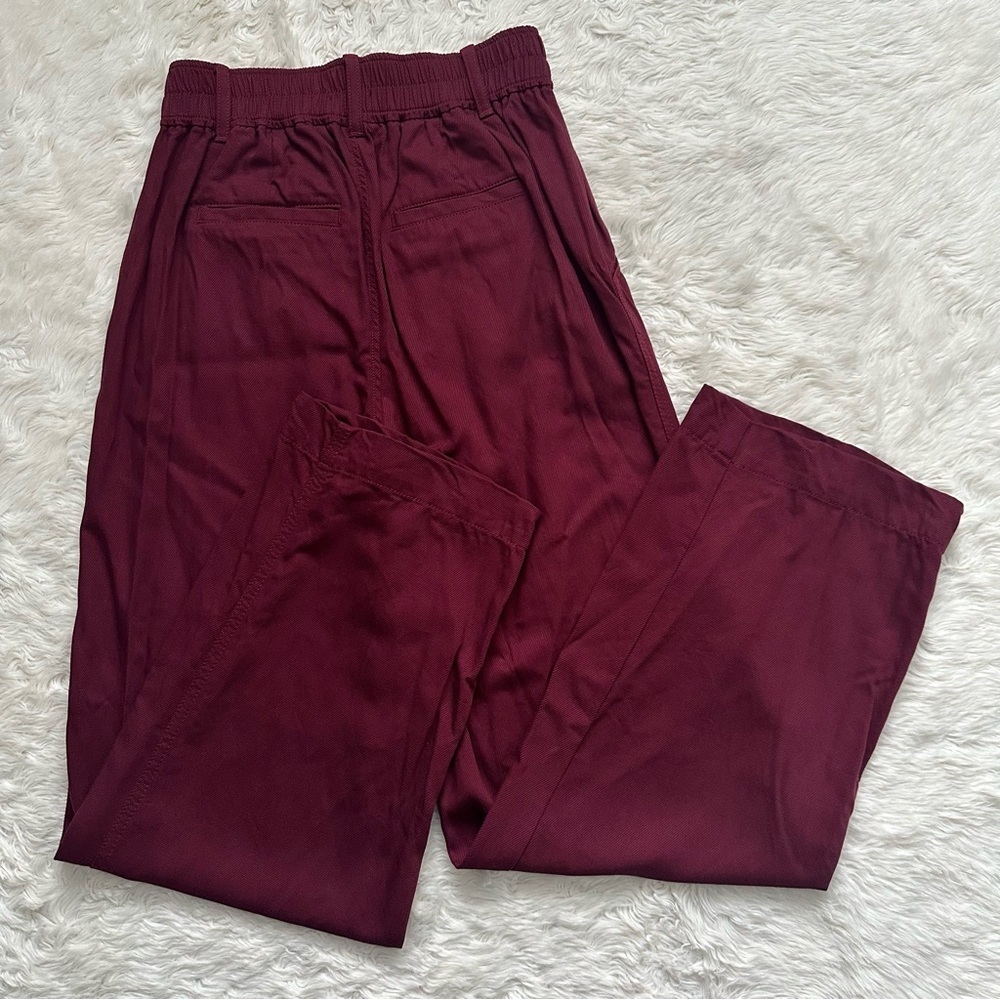 Madewell Pants The Neale Straight-Leg Pant in Drapeweave Cabernet Sz 00 - Picture 3 of 11